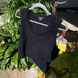 Black Fuzzy crop top